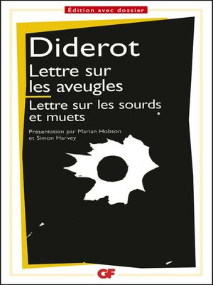 cover image of Lettre sur les aveugles à l'usage de ceux qui voient